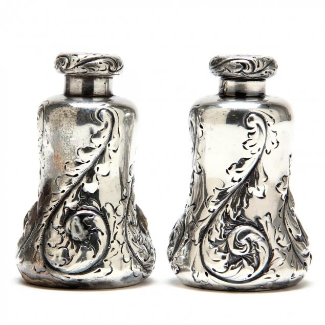 A Pair of 19th Century Sterling Silver Salt Pepper Shakers Lot