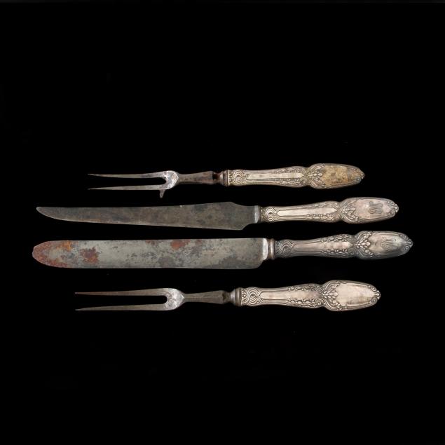 two-tiffany-co-broom-corn-sterling-silver-carving-sets