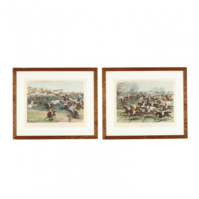 charles-hunt-br-1803-1877-two-of-prints-from-i-the-grand-military-steeple-chase-near-newmarket-i