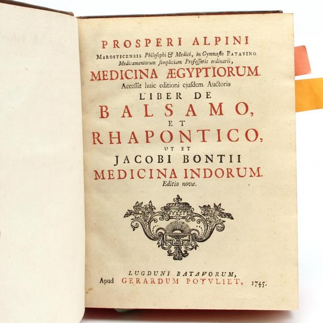 alpinus-prosper-i-medicina-aegyptiorum-liber-de-balsamo-et-rhapontico-i