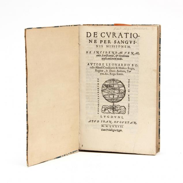very-rare-first-edition-of-botallo-s-celebrated-work-on-bloodletting