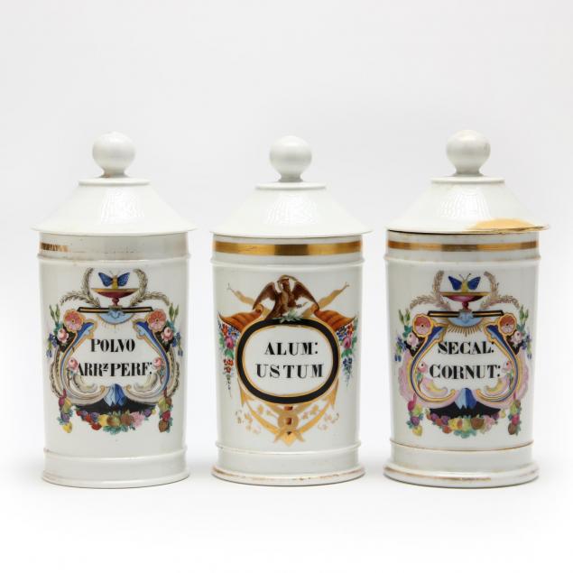three-french-porcelain-drug-apothecary-jars