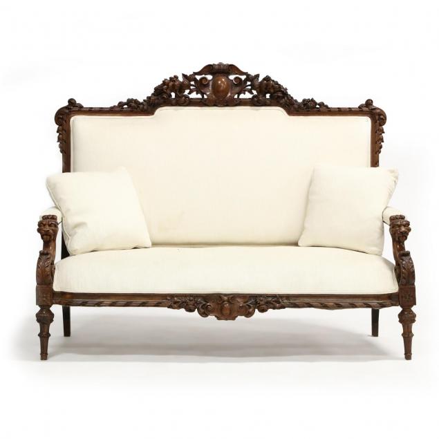 renaissance-revival-carved-settee