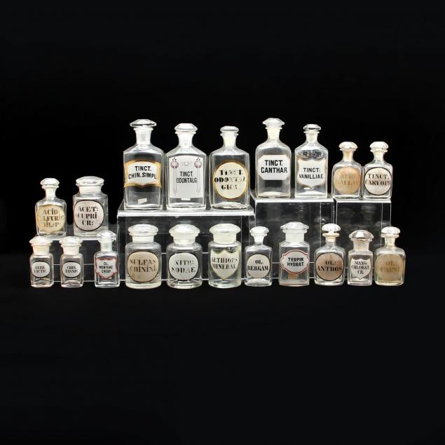an-assortment-of-shaped-glass-apothecary-bottles