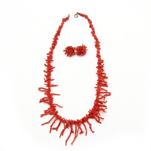 vintage-branch-coral-demi-parure-italy