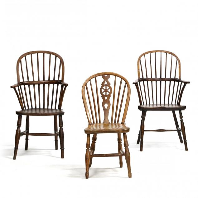 three-antique-windsor-chairs