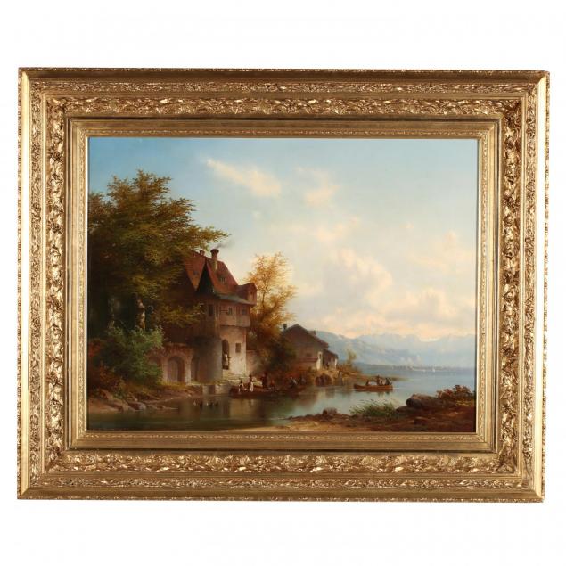 anton-doll-german-1826-1887-an-alpine-lake-scene