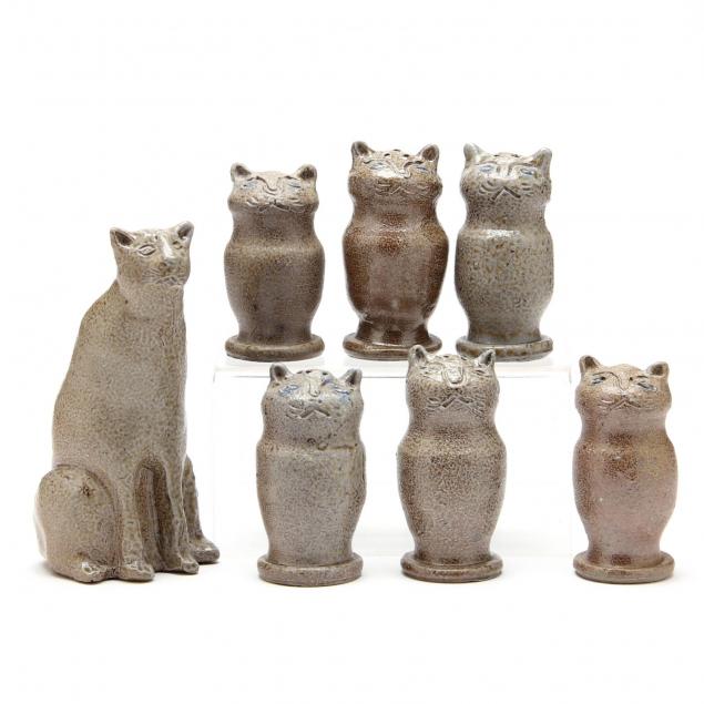 a-folk-art-group-of-cat-figurines-charles-moore