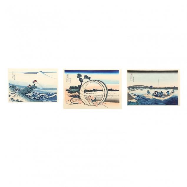 three-hokusai-woodblock-prints-by-publisher-takamizawa