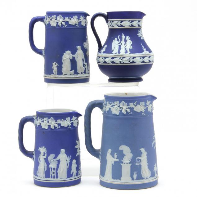 four-antique-wedgwood-cream-pitchers