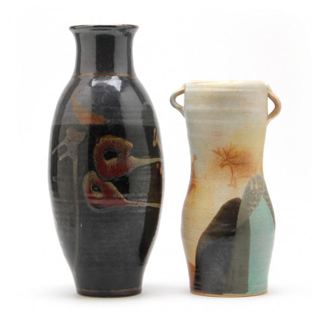 two-contemporary-pottery-vases