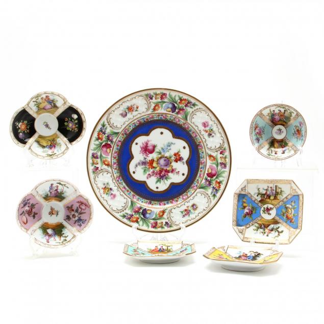 seven-pieces-of-vintage-dresden-porcelain