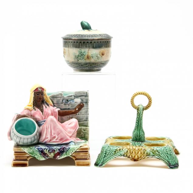 three-pieces-of-antique-majolica