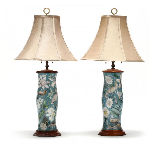 pair-of-naturalist-decoupage-table-lamps