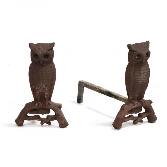 arts-and-crafts-owl-form-andirons