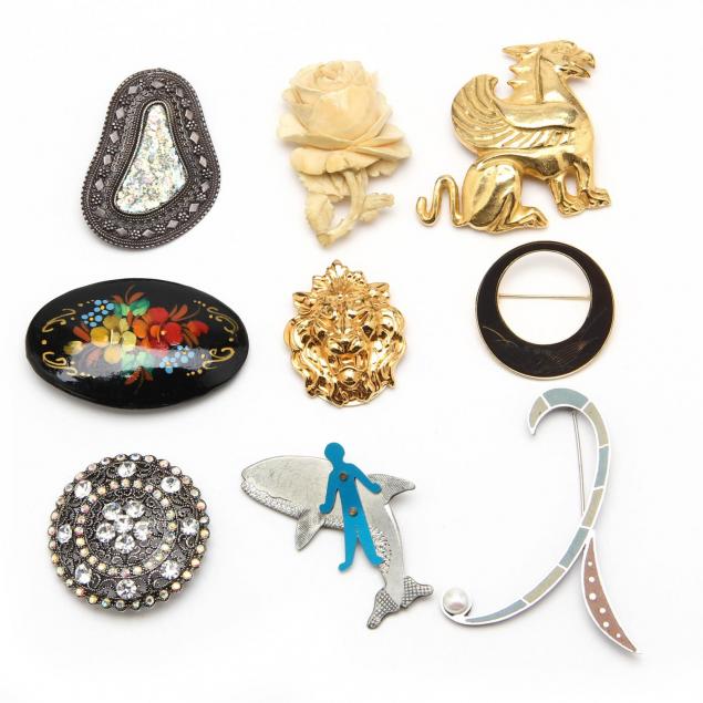 group-of-nine-costume-brooches