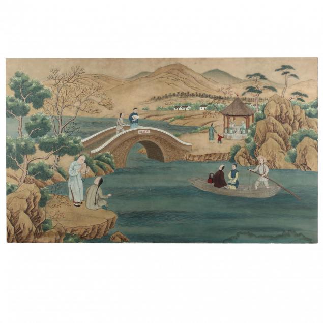 large-chinese-painted-mural-20th-century