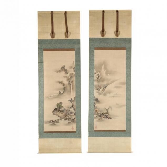 pair-of-landscape-hanging-scrolls-by-ryuko-kano-tani