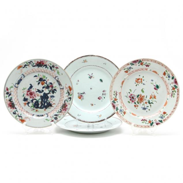 four-chinese-export-porcelain-plates