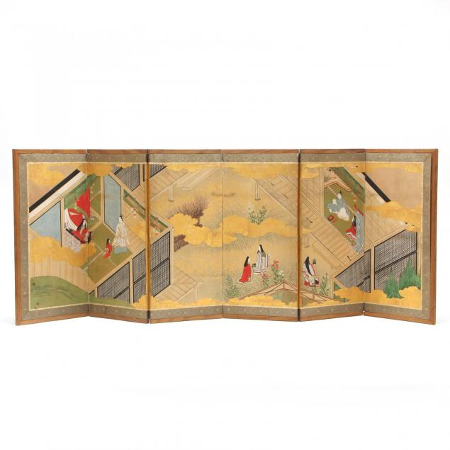 tosa-school-tale-of-genji-table-screen