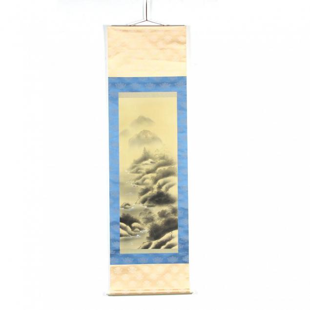 japanese-hanging-scroll-of-ink-landscape