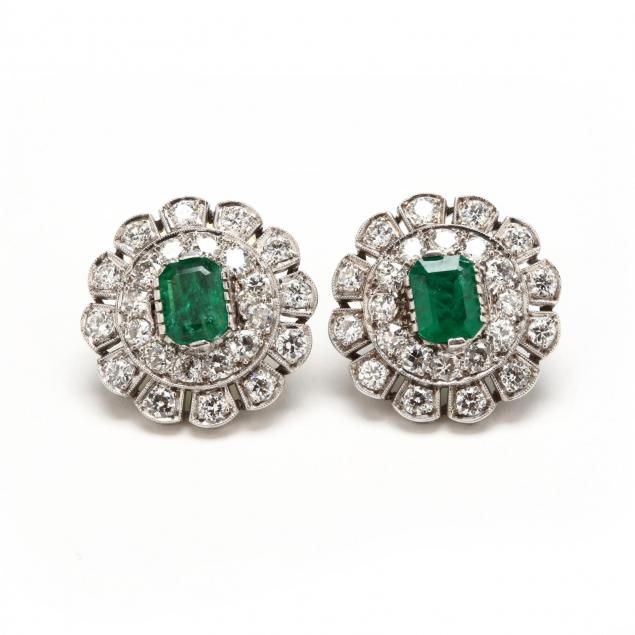 platinum-diamond-and-emerald-earrings