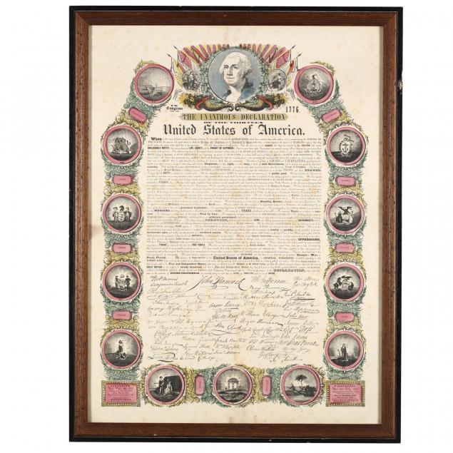 rare-hand-colored-declaration-of-independence-broadside