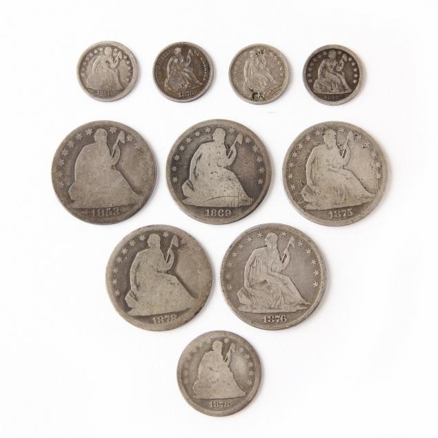 ten-circulated-liberty-seated-coins