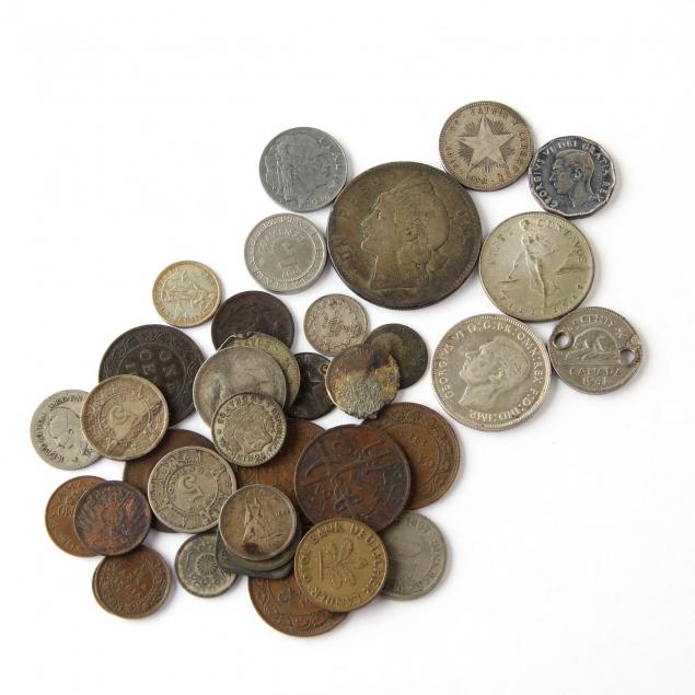 36-mixed-world-coins-19th-mid-20th-century