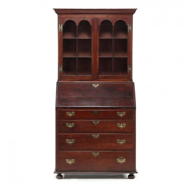 american-chippendale-transitional-inlaid-secretaire-bookcase