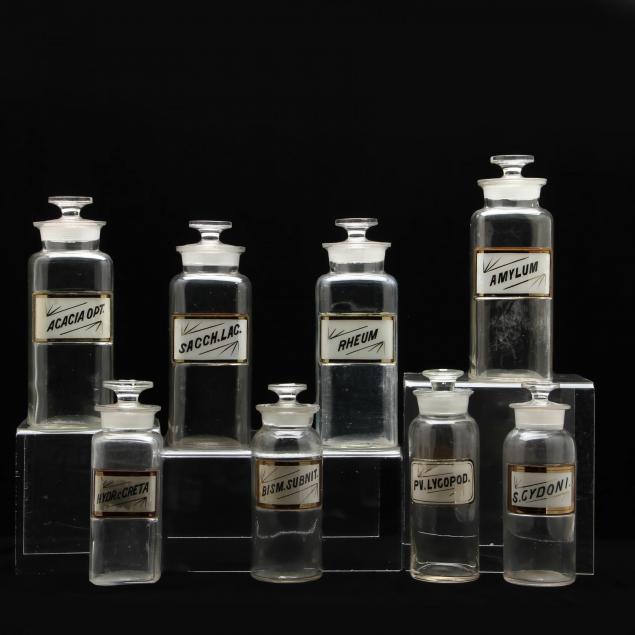 assembled-set-of-17-glass-pharmacy-bottles