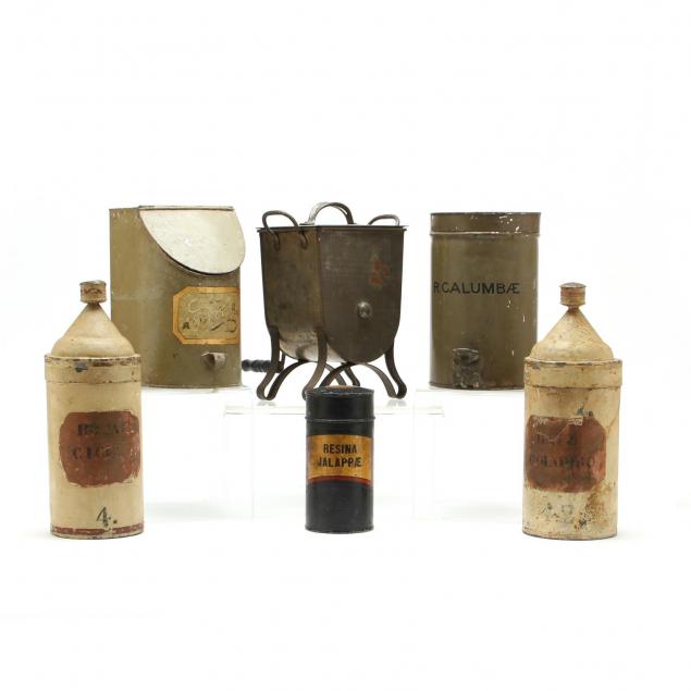 five-pieces-of-vintage-pharmaceutical-tinware