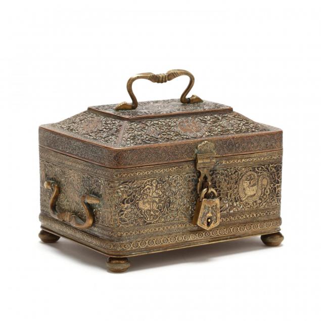 an-antique-persian-brass-copper-jewel-casket