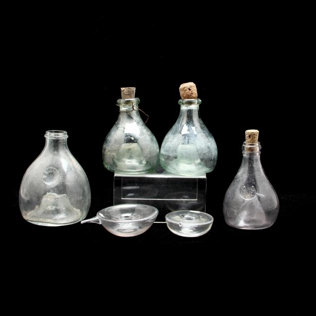 six-vintage-medical-glass-items