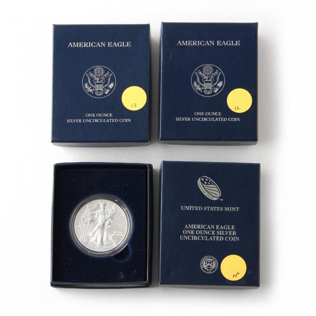 four-uncirculated-american-eagle-silver-bullion-coins