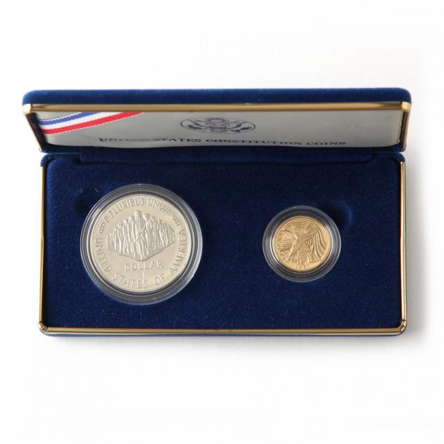 1987-u-s-constitution-silver-and-gold-proof-coin-set