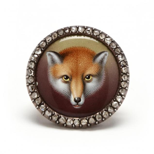 victorian-silver-topped-gold-enamel-and-diamond-fox-brooch