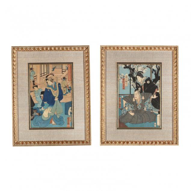 two-japanese-woodblock-prints-by-toyokuni-i-and-kuniyoshi