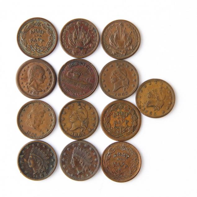 thirteen-civil-war-tokens