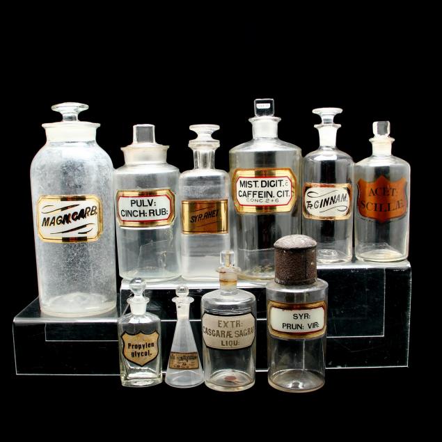 miscellaneous-group-of-glass-apothecary-bottles