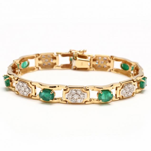 14kt-emerald-and-diamond-bracelet