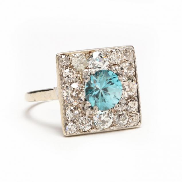 vintage-14kt-blue-zircon-and-diamond-ring