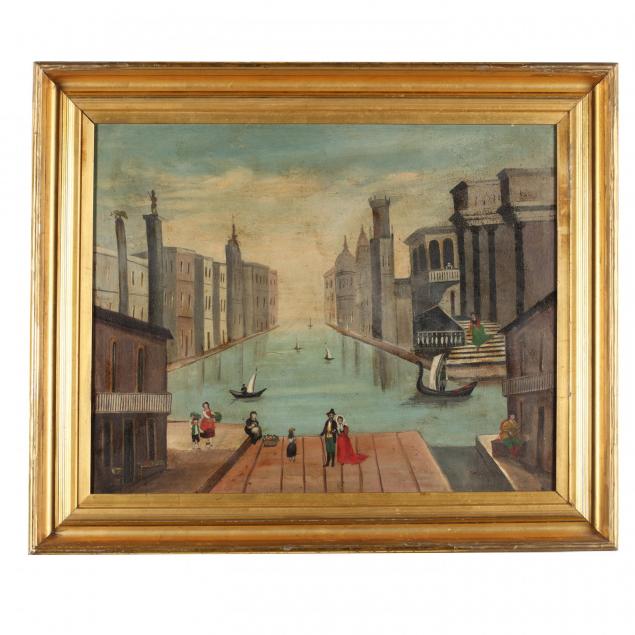 antique-painting-of-venetian-scene-circa-1900