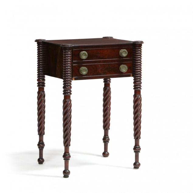 new-england-late-federal-two-drawer-table