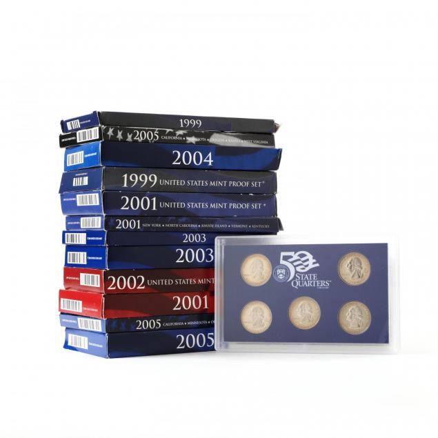 twelve-1999-2005-proof-sets-some-silver-sets