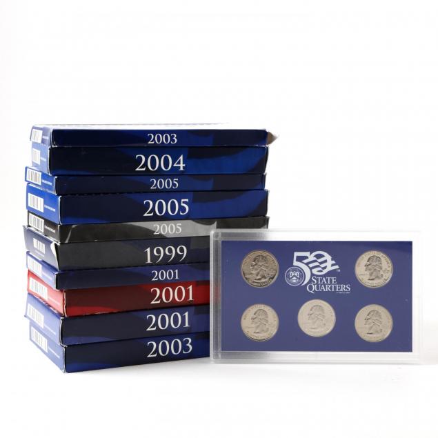 ten-1999-2005-proof-sets-some-silver-sets