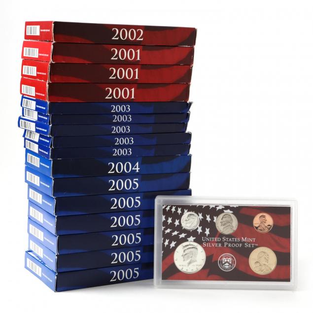 16-proof-sets-2001-2005-includes-four-silver-sets