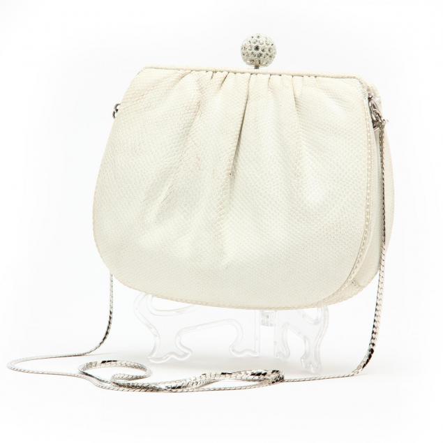 white-lizard-skin-evening-bag-judith-leiber