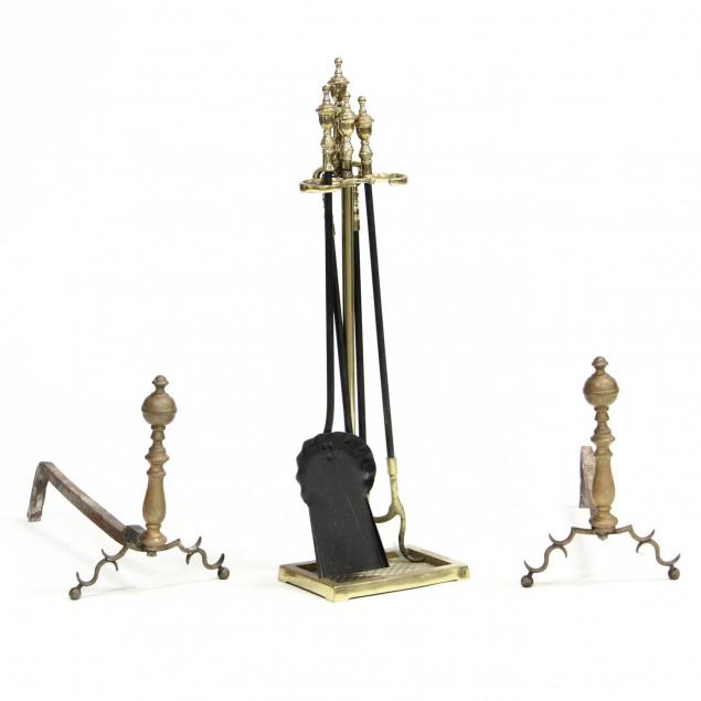 chippendale-style-andirons-and-fireplace-tools