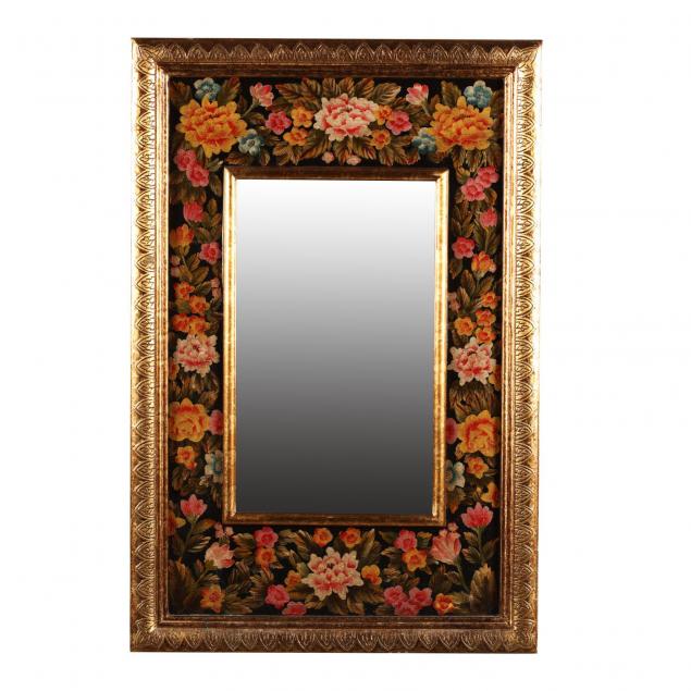 decorative-floral-painted-wall-mirror